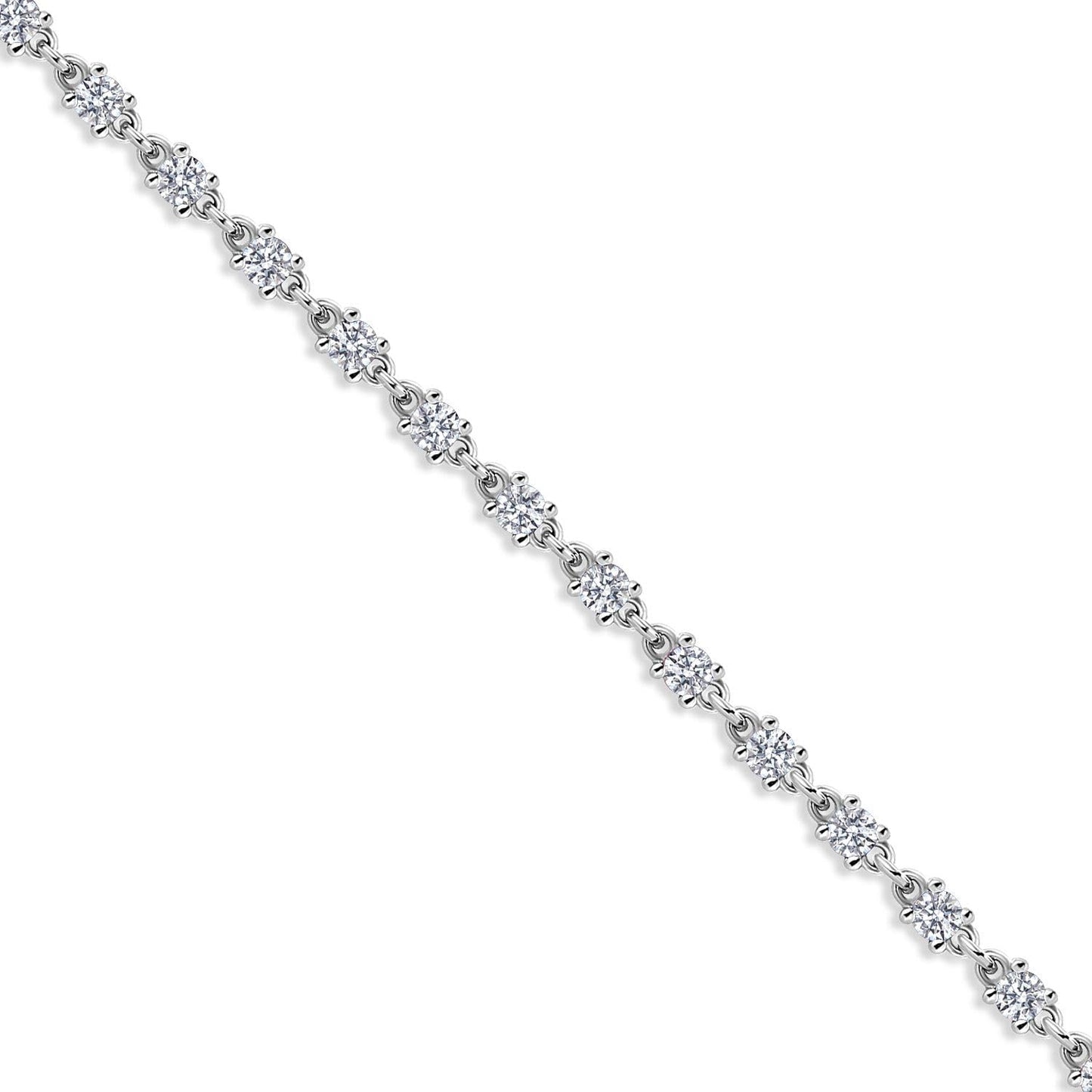 Gem Stone King White Moissanite Tennis Bracelet For Women | 925 Sterling Silver | 1.76 Cttw | Round 2.5MM | 7 Inch | Fine Jewelry Gifts for Her Mom Women Wife