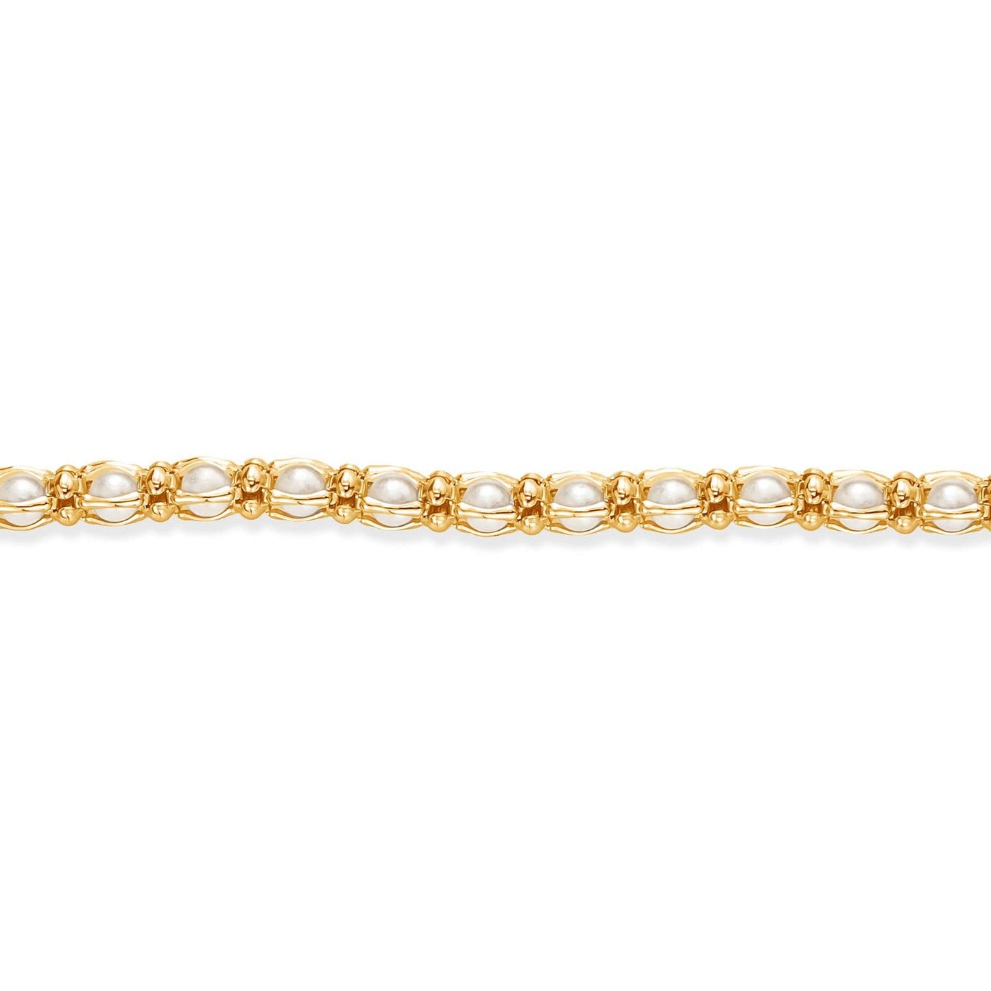 Gem Stone King 18K Yellow Gold Plated Silver Multi Faceted Crystal Beads Tennis Bracelet For Women (7 Inch, with Lobster Clasp, Made in Italy)