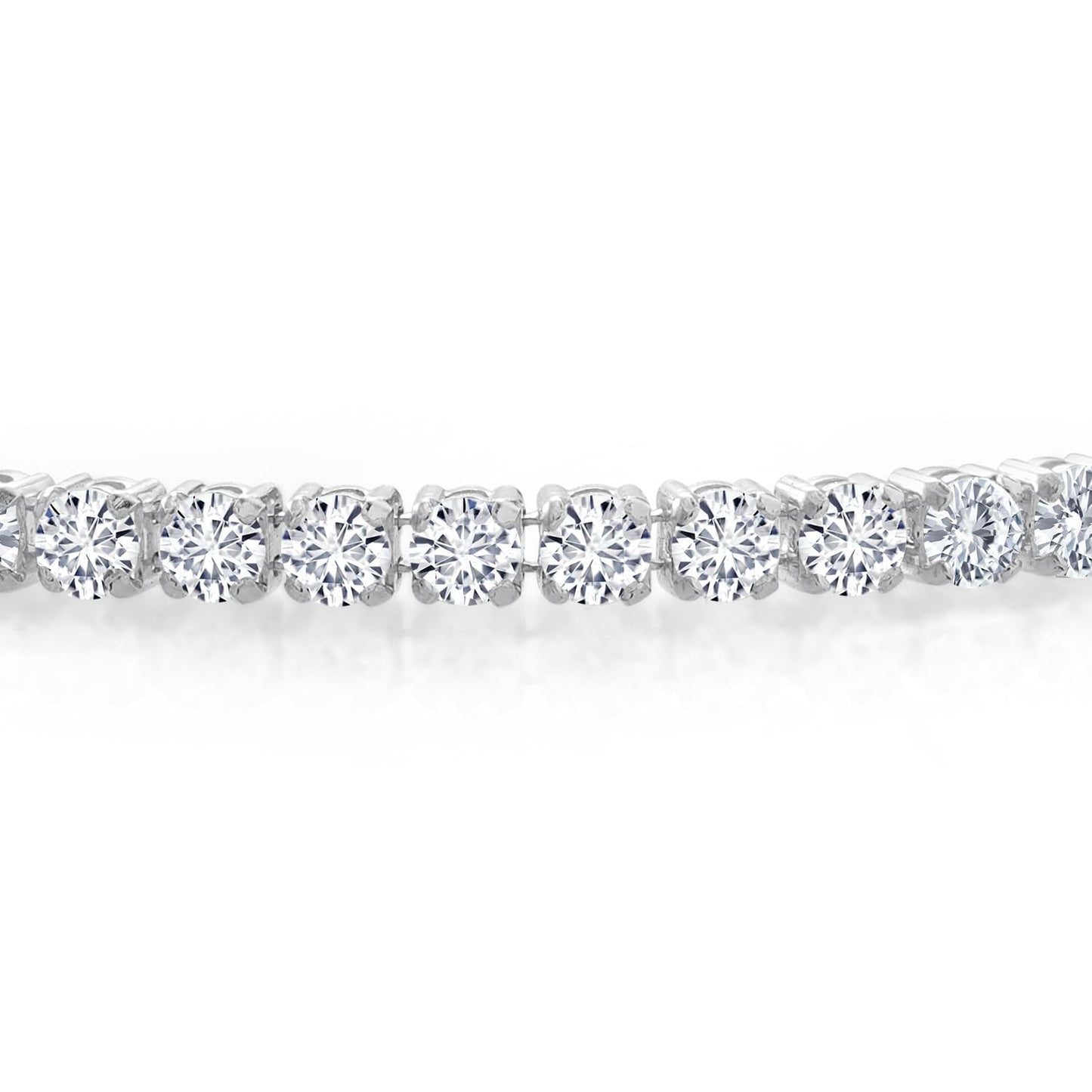 Gem Stone King 1.50 Cttw 14K Yellow or White Gold Round White Lab Grown Diamond Tennis Bracelet | E-F Color | VS1-VS2 Clarity | Gold Bracelet For Women | Available in 6.5, 7, 7.5 Inches