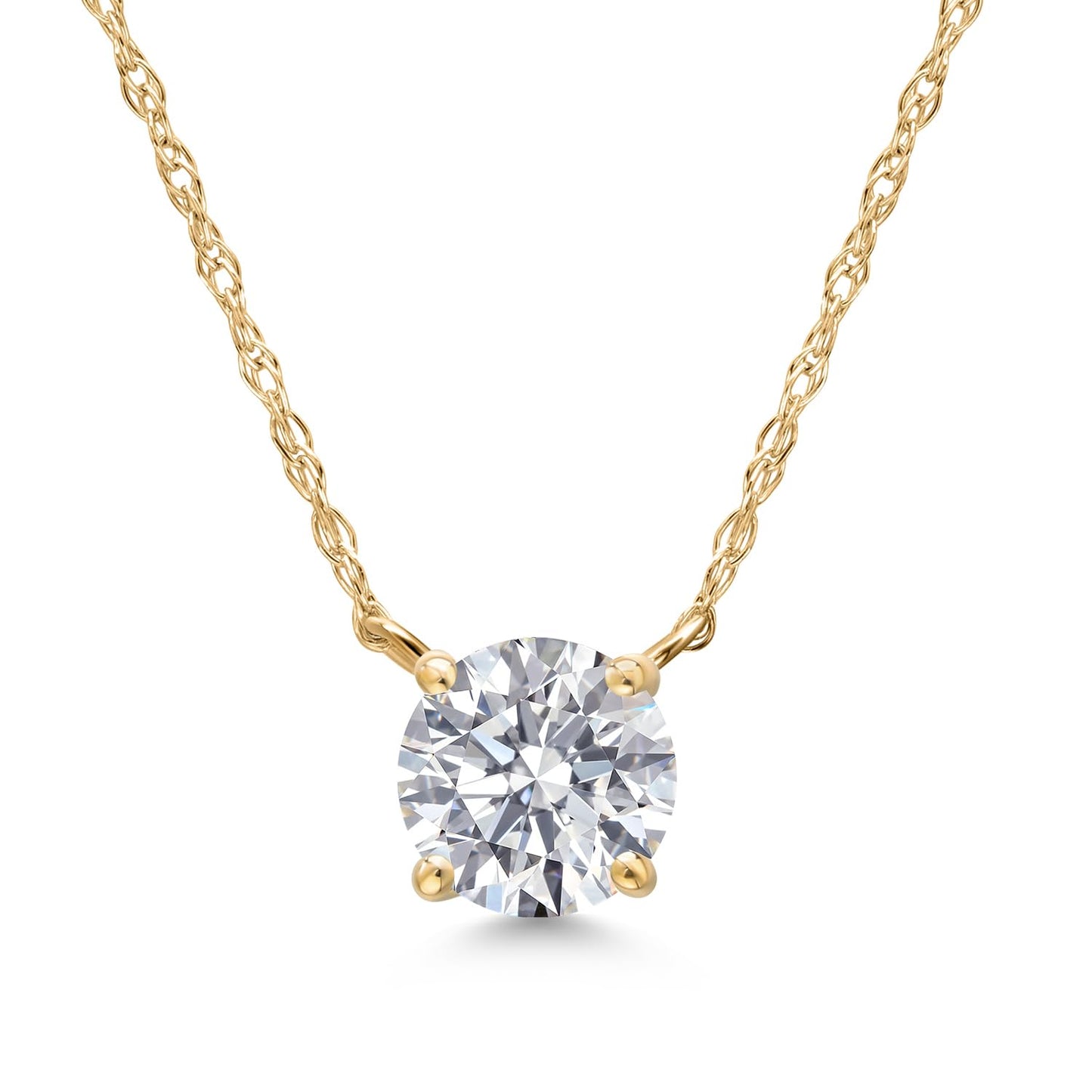 Gem Stone King 1.50 Cttw 14K Yellow Gold IGI Certified Lab Grown Diamond Pendant Necklace | F-G Color | VS1 Clarity | Gold Necklace For Women | With 18 Inch Chain