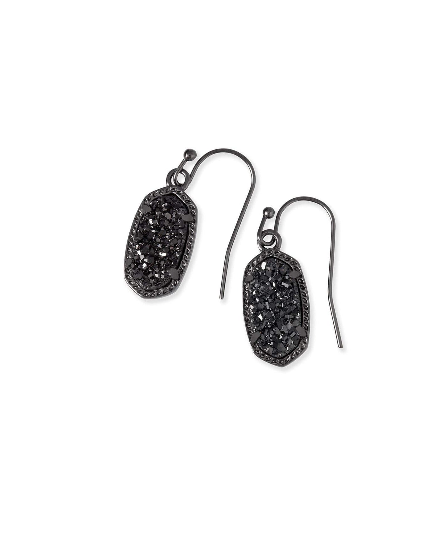 Kendra Scott Lee Drop Earrings for Women, Fashion Jewelry, Gunmetal, Black Drusy