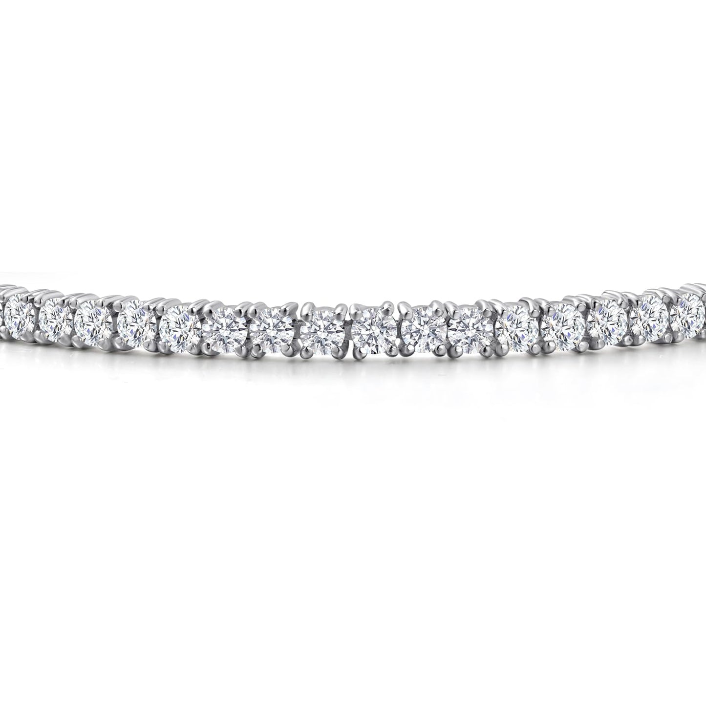 Gem Stone King 2.50 Cttw White Lab Grown Diamond Tennis Bracelet for Women | 925 Sterling Silver | Round 2.8MM | E-F Color | VVS-VS Clarity | Adjustable Bolo Bracelet | Fits Up To 9 Inch Wrist