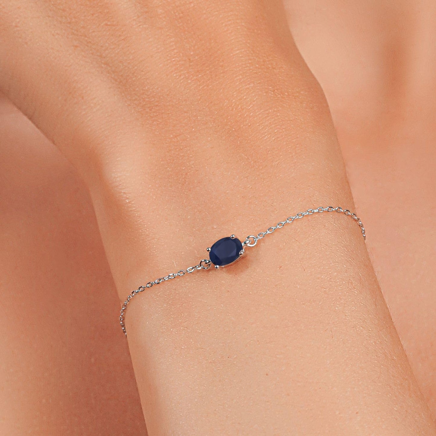 Gem Stone King 7X5MM Oval Gemstone Birthstone Solitaire Bracelet For Women | 925 Sterling Silver | Adjustable Bolo Bracelet For Women | Fine Jewelry Gifts for Her Mom Women Wife