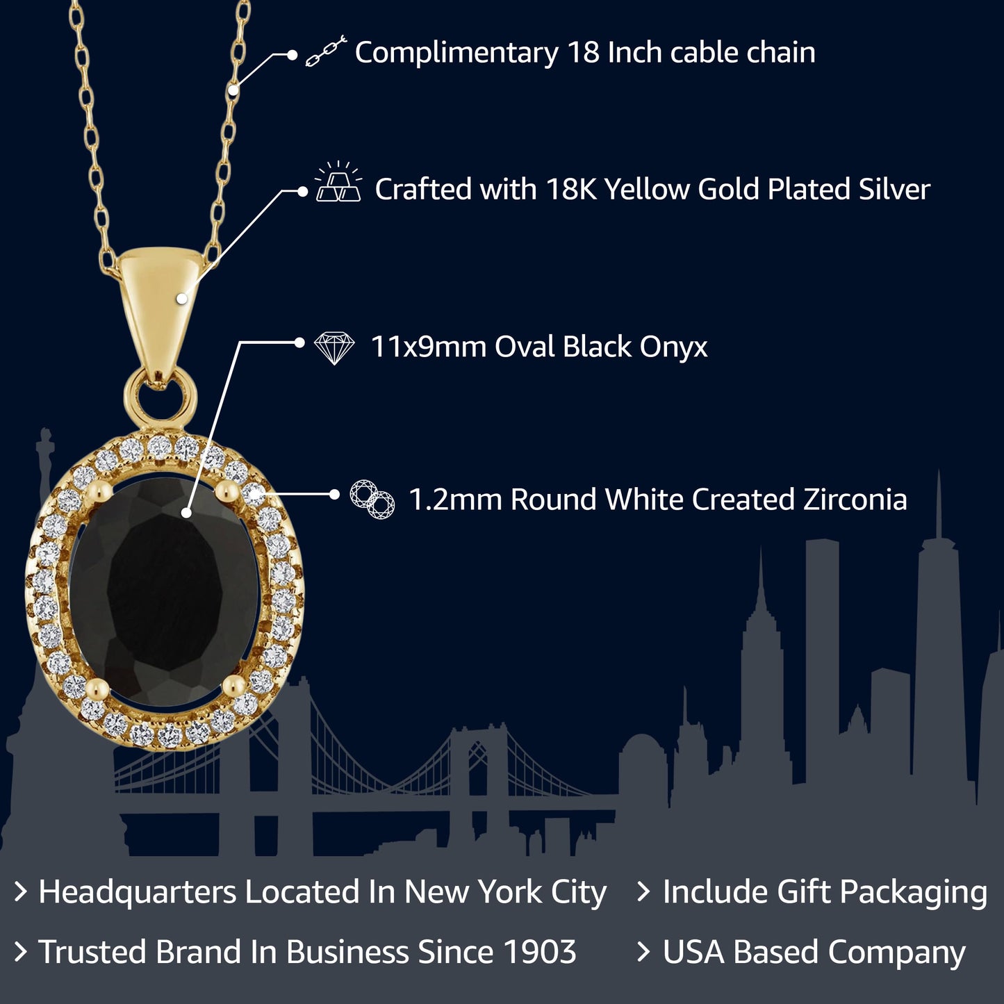 Gem Stone King 18K Yellow Gold Plated Silver 11X9MM Oval Gemstone Birthstone Halo Pendant Necklace For Women | With 18 Inch Silver Chain